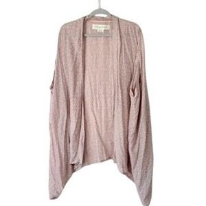 Treasure & Bond Pink Gray Medallion Print Open Front Kimono Cardigan One Size